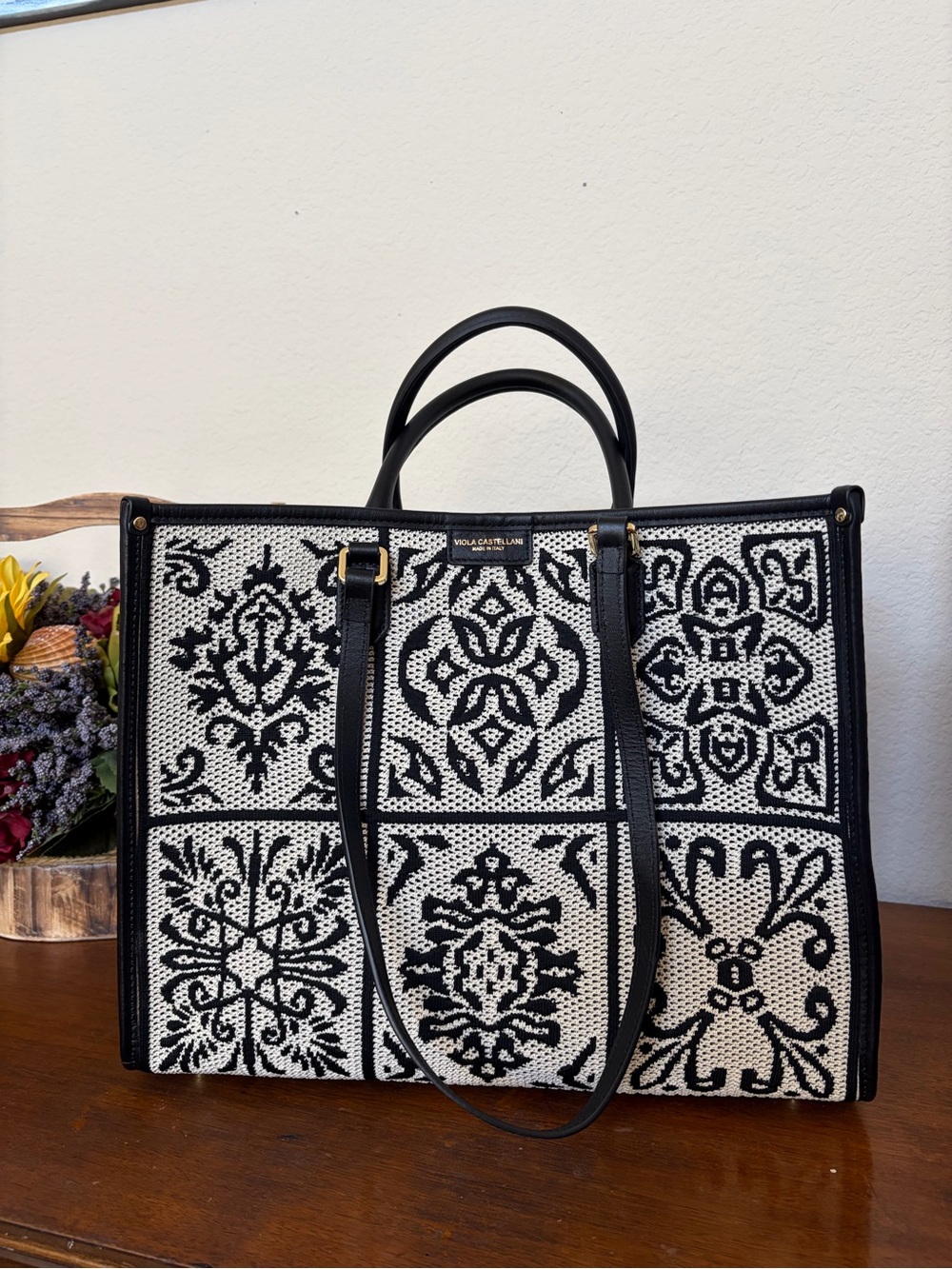 NWT viola Castellani Crochet Tote Bag Crossbody Bag - Picture 8 of 13